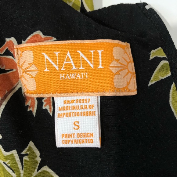 Nani Hawaii Sleeveless Black Palm Tree Print Dress - Picture 8 of 8